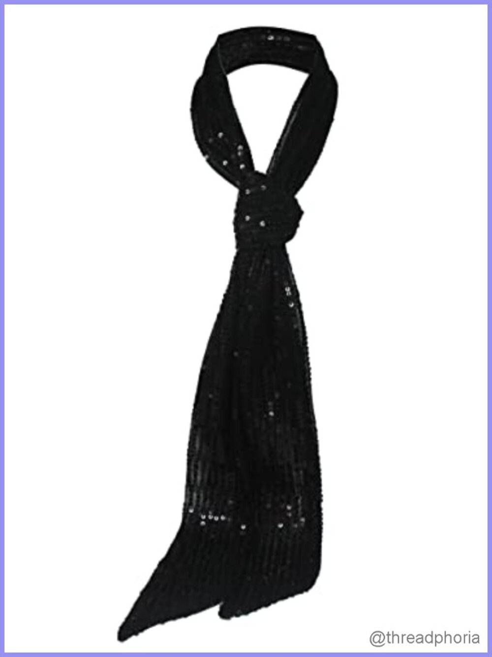 Sequin Skinny Scarf Neck Tie Belt Sparkly Party Accessory Lightweight